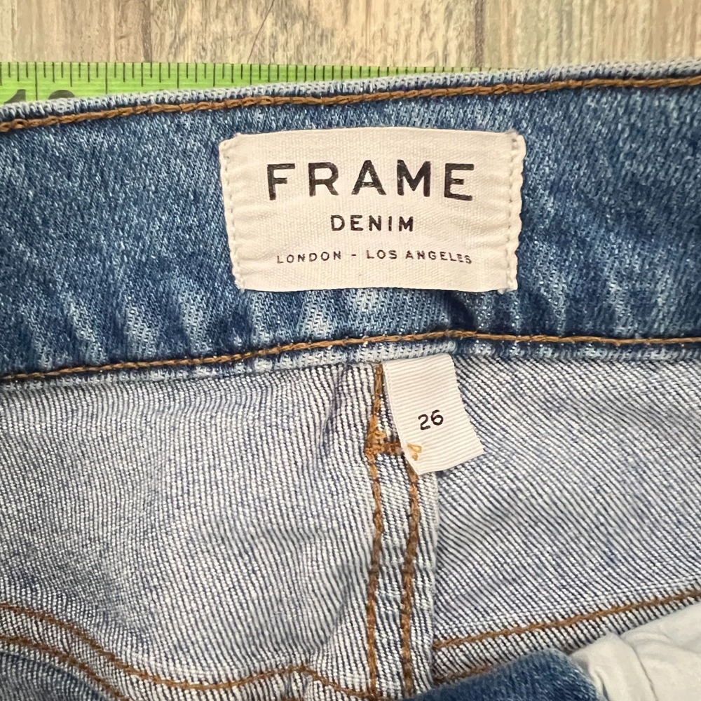 Frame Womens Le Slender Straight Leg Cropped Jeans Sz 26 Thistle Preppy Minimal - Picture 4 of 11